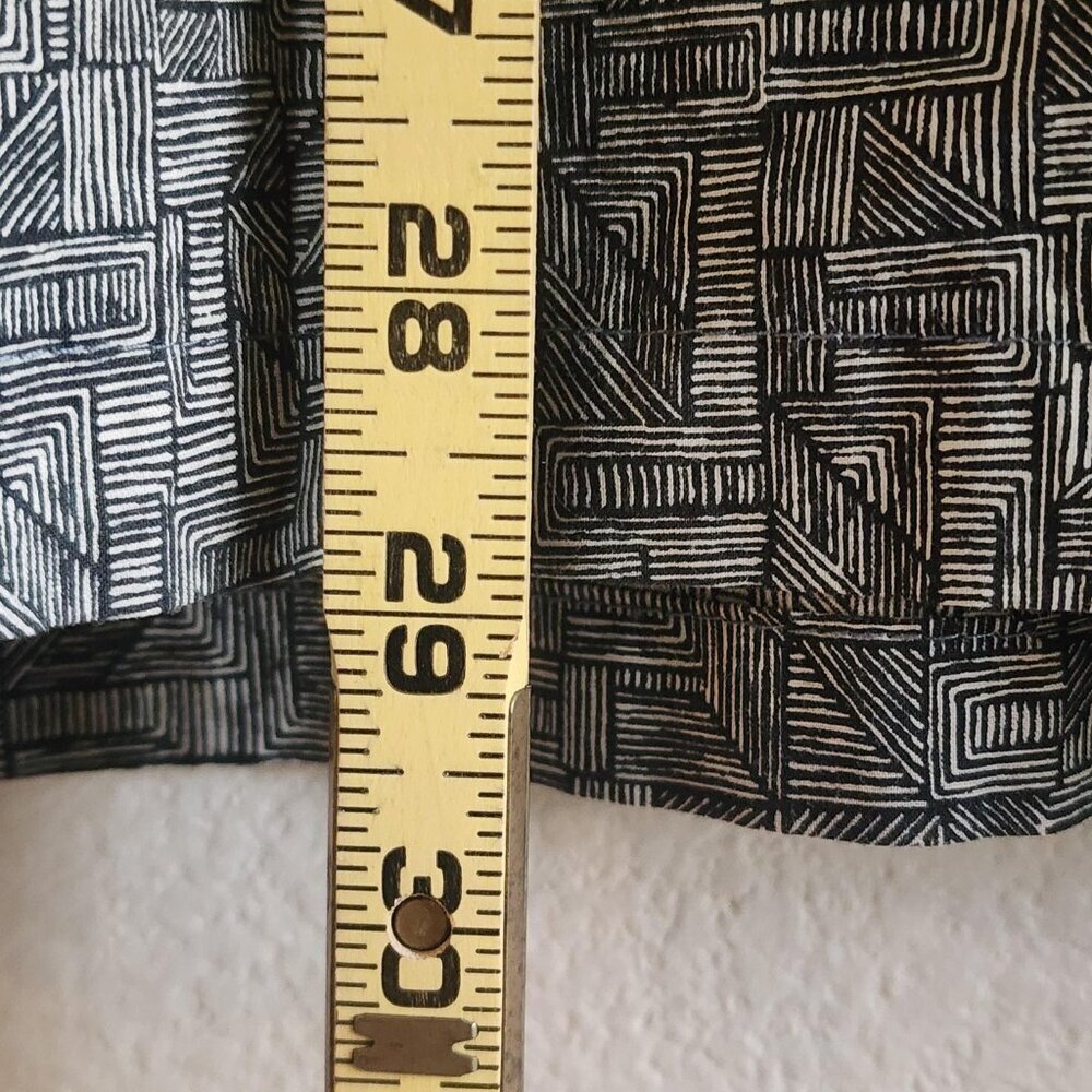 Tori Richard Shirt Mens Medium Gray Geometric Button Up Cotton Lawn Resort Aloha - Picture 9 of 10